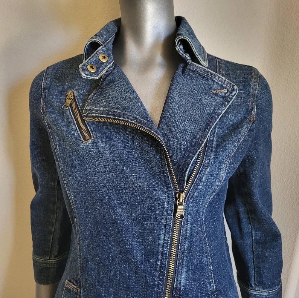 382. Ralph Lauren Long Denim Jean Coat - Size 6 - Picture 6 of 9
